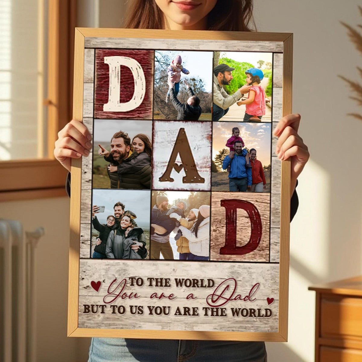 Personalized Dad Photo Collage Canvas Poster, Father’s Day Gifts 2025
