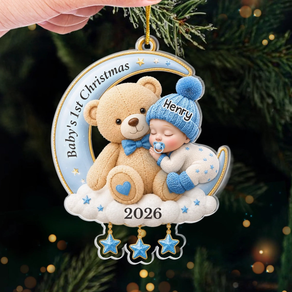 Personalized "Welcome Little One" First Christmas Ornament – Baby Shower Gift For New Parents