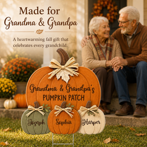 "Grandma & Grandpa's Pumpkin Patch" – Cozy Rustic Fall Yard Sign | Personalized Fall Decor For Grandparents