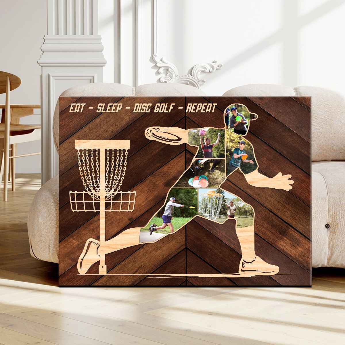 Personalized Disc Golf Photo Collage Canvas – Custom Gift For Disc Golfers