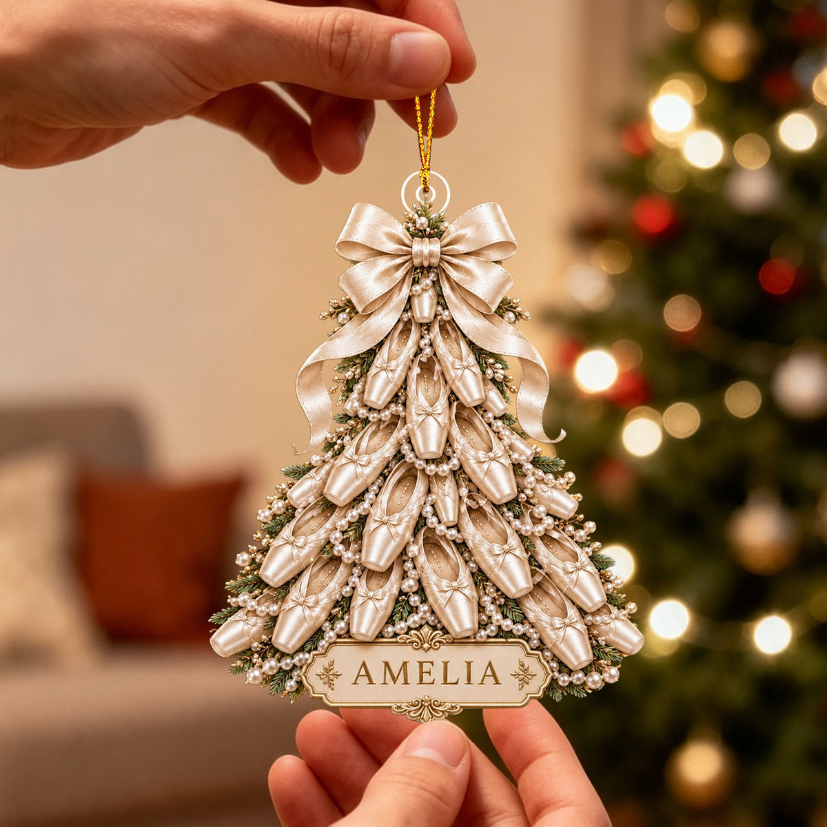 Custom Ballerina Acrylic Ornament – Pointe Shoe Christmas Keepsake | Personalized Dancer Gift & 2026 Holiday Decor