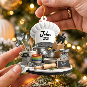 Personalized Kitchen Christmas Ornament  | Chef Gift & Cooking Stove Decor