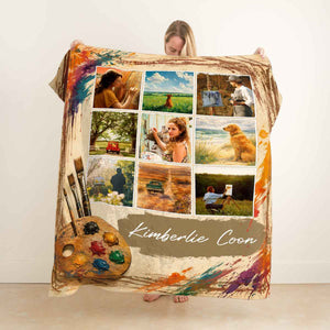 Custom Artist Portfolio Blanket – Personalized Painter Gift | Fine Art Throw For Art Lovers