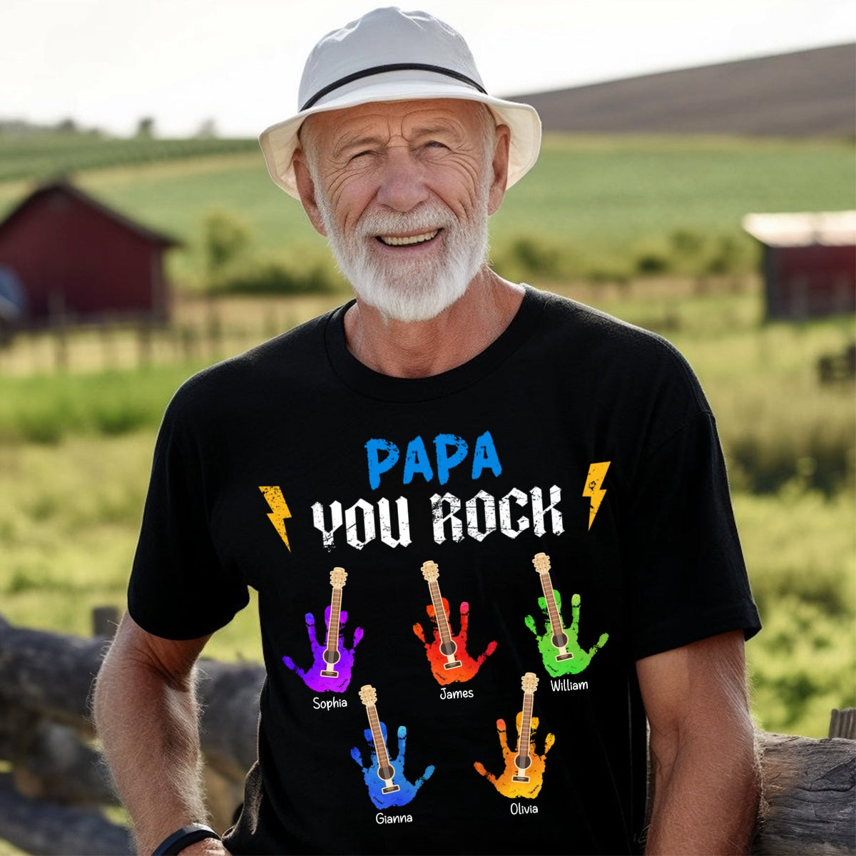 Grandpa You Rock - Personalized Pure Cotton T Shirt