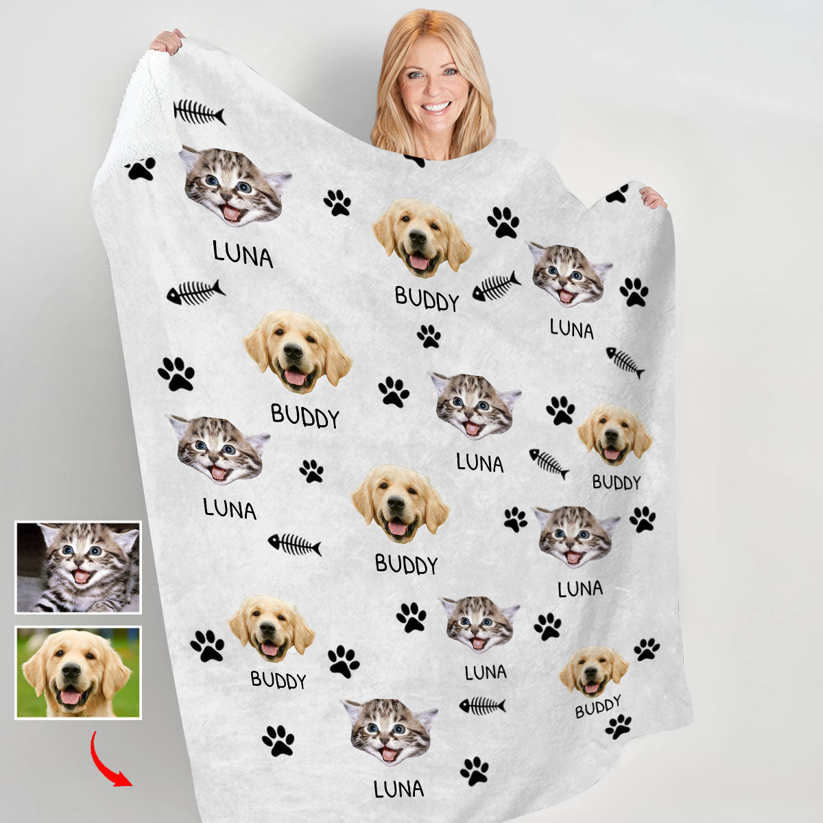 Upload Your Photo Blanket For Dog, Cat Lovers - Personalized Photo Pet