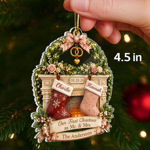 "Our First Christmas As Mr. & Mrs." – Personalized Acrylic Ornament | Christmas Gift For Couples