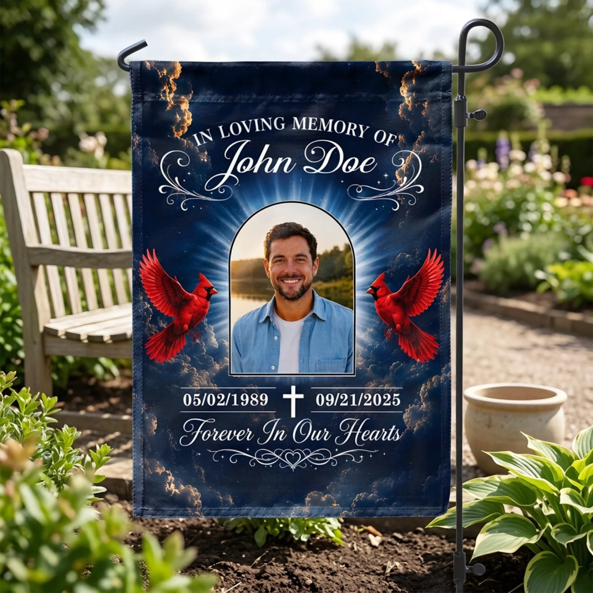 Personalized "Heaven Gained An Angel" Garden Flag – Memorial Gift For Loss Of Loved One