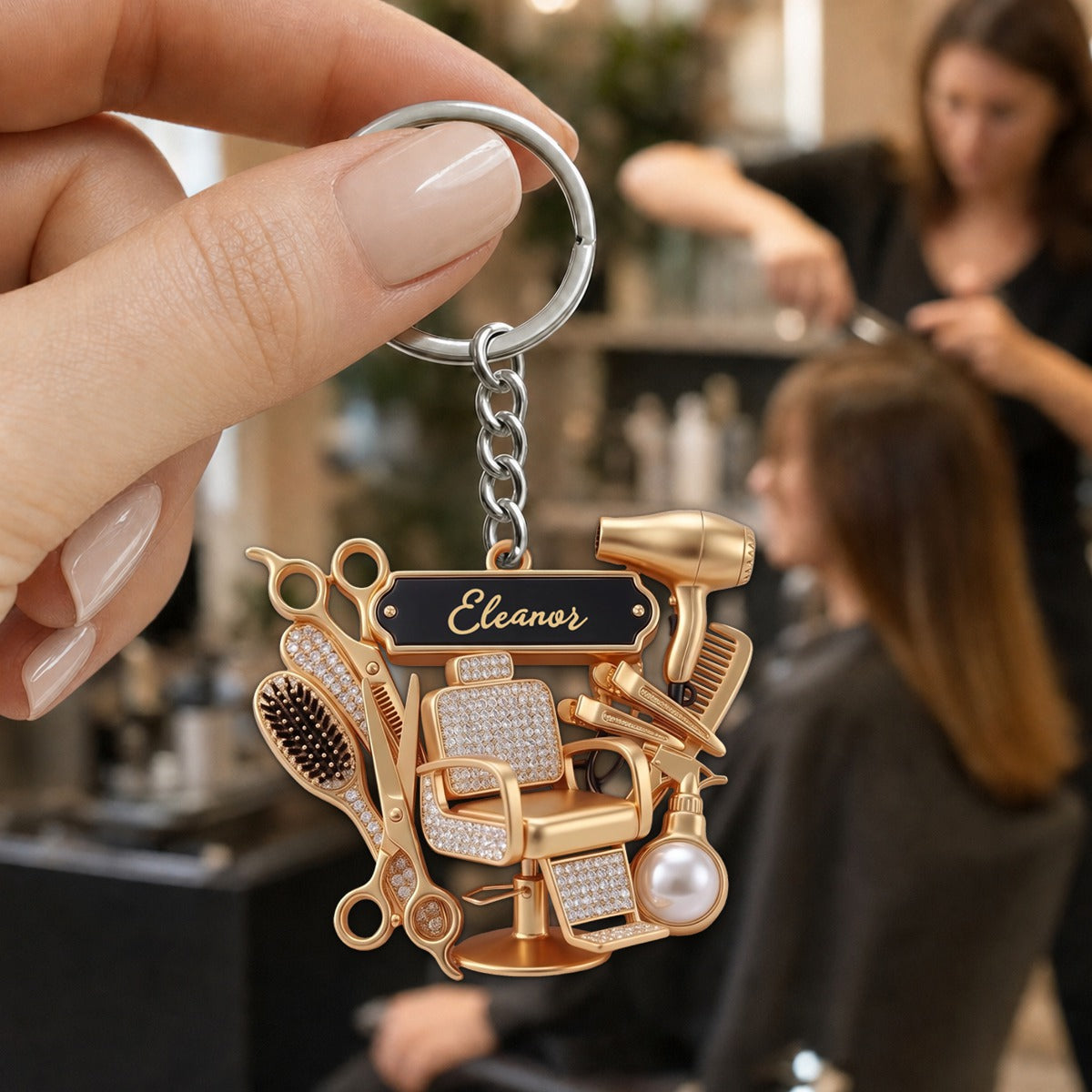 Master of Style, Personalized Keychain, Gift for Hairstylist Lovers