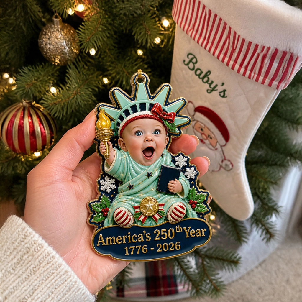 "Liberty Baby" – Personalized Acrylic Ornament | Patriotic Baby Keepsake Gift
