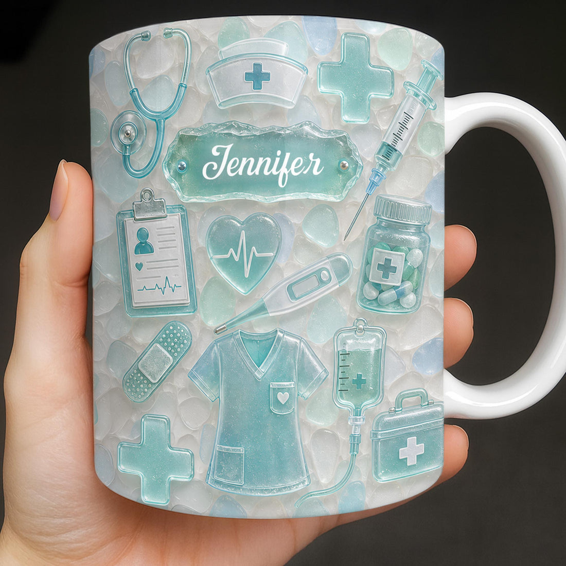 "Dedicated Nurse" Sea Glass – Personalized Mug | Gift For Nurse Lovers