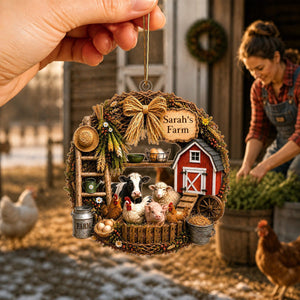 "My Farm" – Personalized Christmas Acrylic Hanging Ornament | Gift For Farmers & Farm Lovers