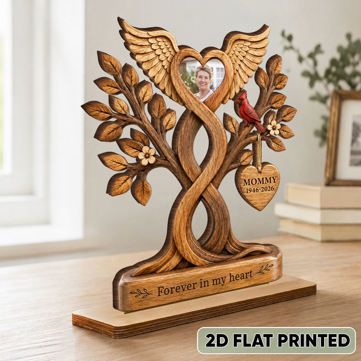 "Forever In Our Hearts" – Personalized Wooden Plaque | Heartfelt Sympathy Gift For Loved Ones