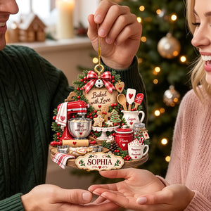 Baked With Love – Personalized Baker Christmas Ornament | Custom Name Keepsake Gift For Bakers