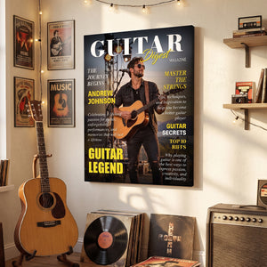 Personalized Guitar Digest Magazine Cover – Custom Guitarist Photo Keepsake, A Unique Music Gift For Guitar Lovers