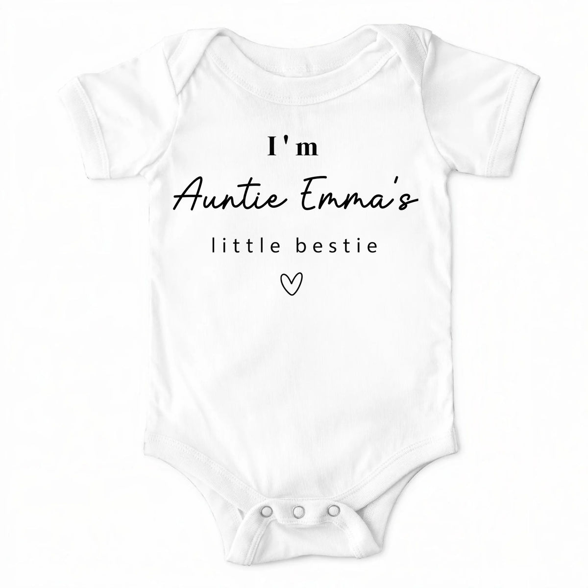 Personalized "Auntie's Little Bestie" Baby Onesie – Custom Name Bodysuit For Baby Shower Gift