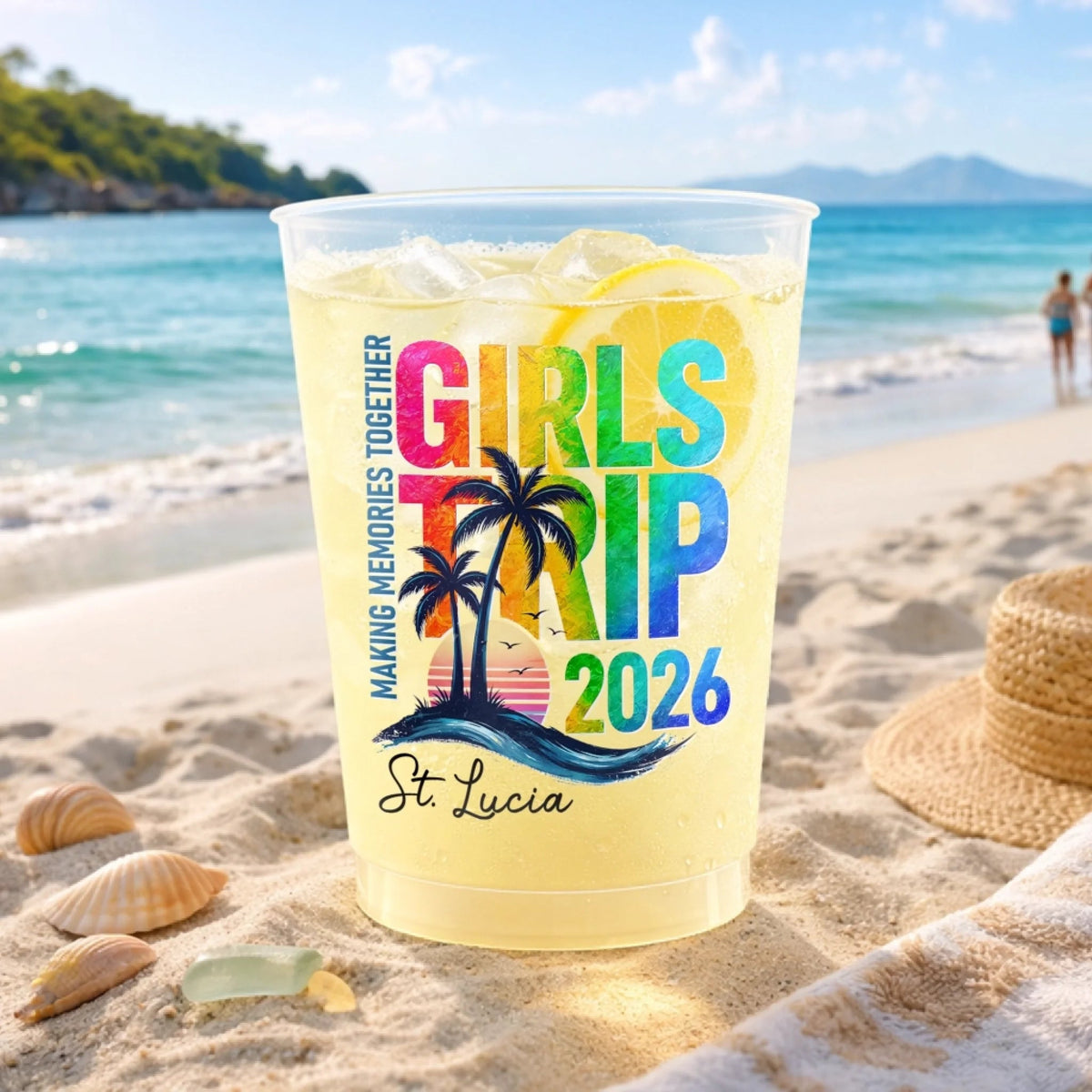 Personalized Summer Party Cups – "Bestie Getaway Fuel" | Gift For Best Friends & Family