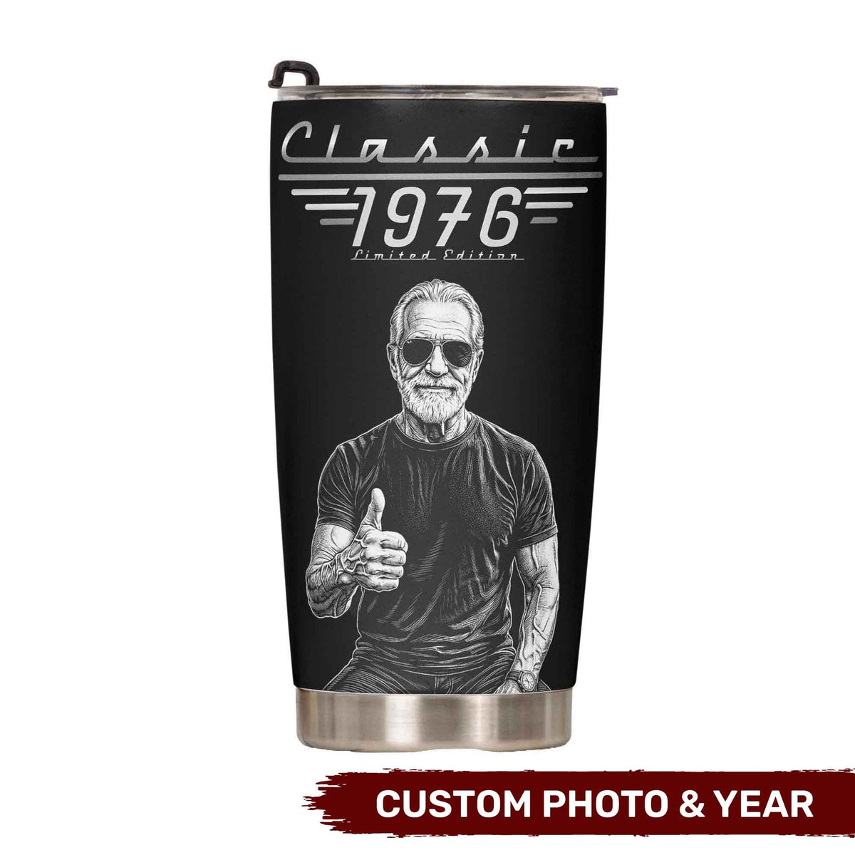Father's Day & Birthday Gift For Him – Personalized Custom Photo Tumbler | Classic Limited Edition