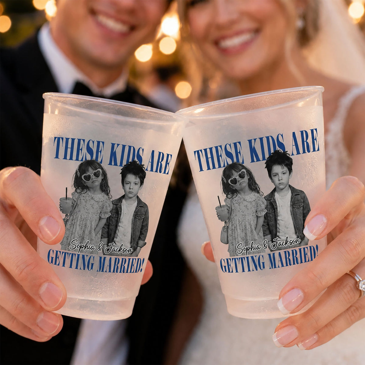 Wedding Party Favors – Personalized "These Kids Are Getting Married!" Cups For Bachelor & Bachelorette