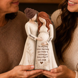 "Our Greatest Adventure Begins" – Custom Thick Wooden Plaque | Personalized Pregnancy Gift For New Mom & Daughter