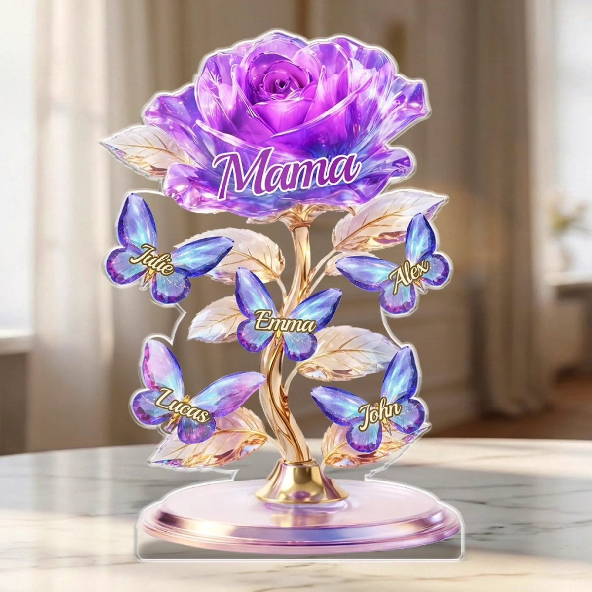 Personalized Acrylic Plaque – A Crystal Garden of Love for Mom or Grandma – Unique Mother's Day Gift