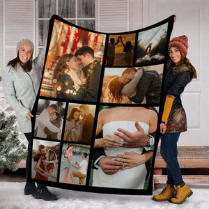 I Love You - Personalized Custom Photos & Text Couple Blanket