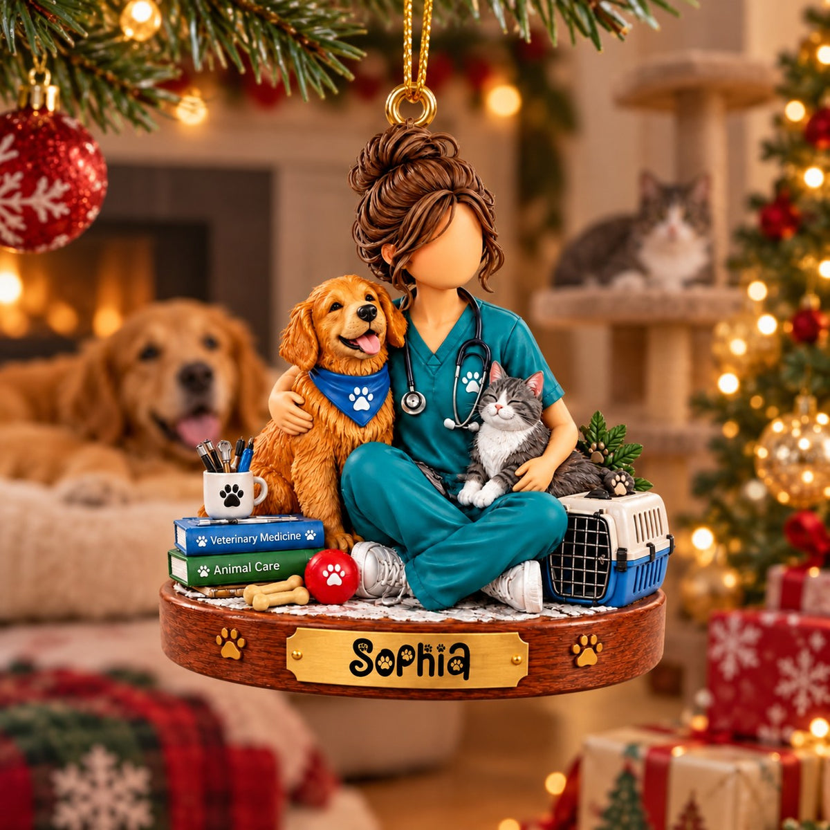 Personalized Vet Tech Ornament, Veterinarian Christmas Gift