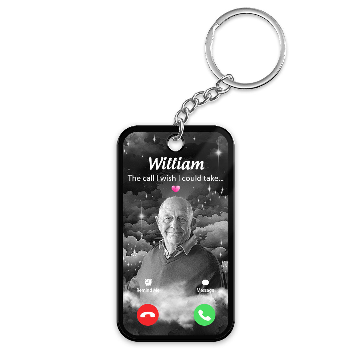 Personalized "The Call I Wish I Could Take" Cardinal Keychain – Memorial Sympathy Keepsake With Photo