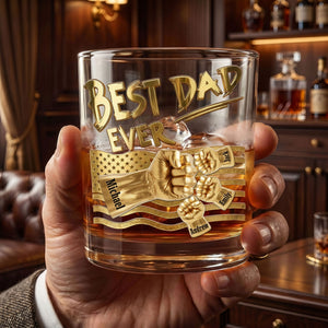 "Power Fist" Personalized Drinking Glass – A Bold and Unique Gift For Dad