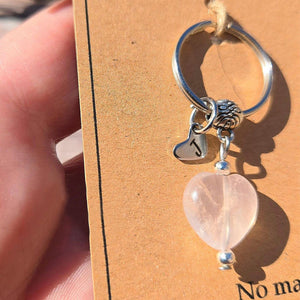 Rose Quartz For Unconditional Love Personalized Crystal Keyring Gift Set