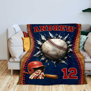 Baseball Player Gift For Son – Personalized Senior Night Baseball Blanket & Team Keepsake