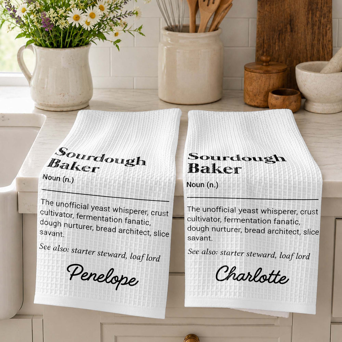 "Sourdough Baker Definition" – Personalized Kitchen Towel | Gift For Bakers & Bread Lovers