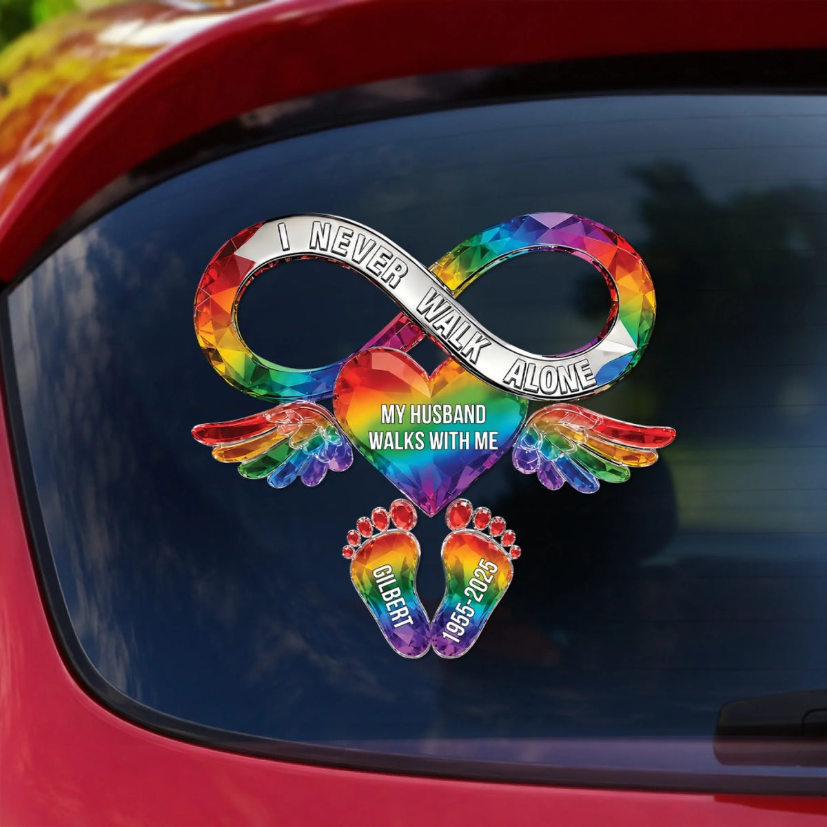 Memorial Gift For Loss Of Loved One – Personalized Decal "Your Love Still Rides Beside Me Every Day"