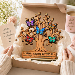 Personalized "Besties Are Like Butterflies" Wooden Plaque – Gift For Sisters & Best Friends