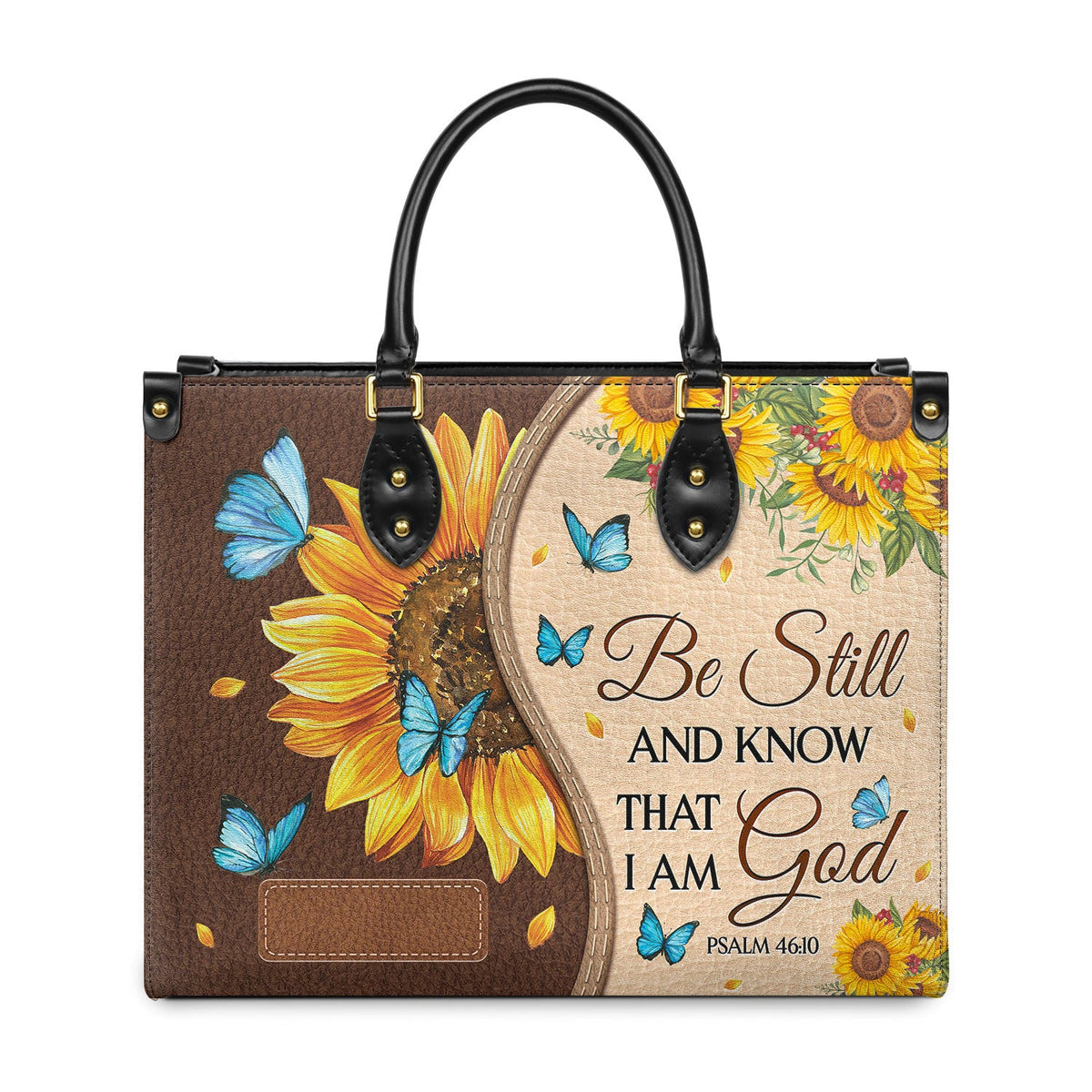 Personalized Be still and know that I am God-Bible Verse Leather Bag -  Lovem-oom