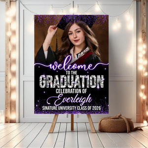Custom Photo Grad Party Canvas Sign - Personalized Graduation Decoration Canvas