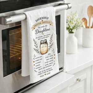 Custom Sourdough Adoption Certificate Kitchen Towel – Personalized Baking Gift For Bread Lovers