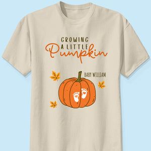 "Growing A Little Pumpkin" – Personalized T-Shirt | Gift For Wife & Daughter