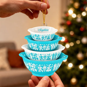 Pyrex Inspired Miniature Cinderella Bowl Personalized Acrylic Ornament Retro Kitchen Christmas Decor