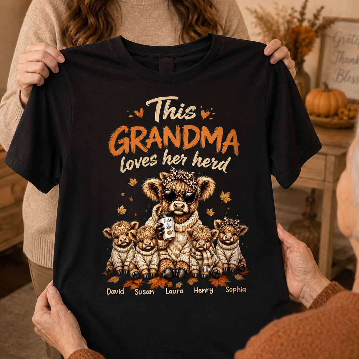 Personalized "This Grandma Loves Her Herd" Shirt – Cozy Tee For Grandma