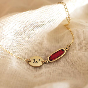 Birthstone with Initials - Personalized Birthstone Jewelry, Birthday Gift, Friendship Bracelet
