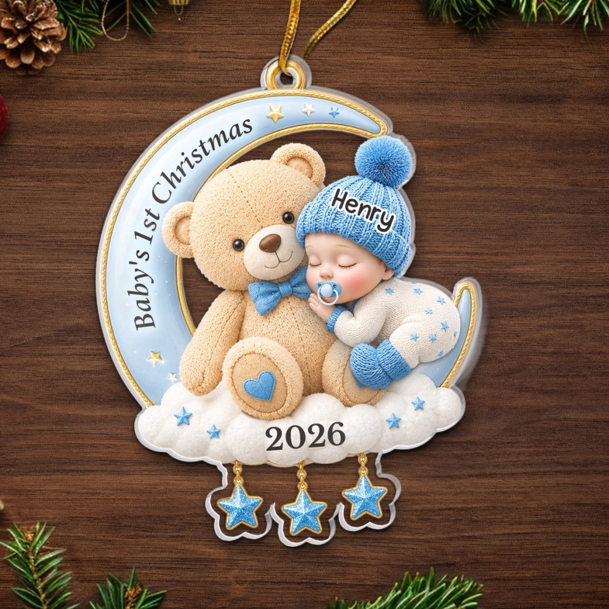 Personalized "Welcome Little One" First Christmas Ornament – Baby Shower Gift For New Parents