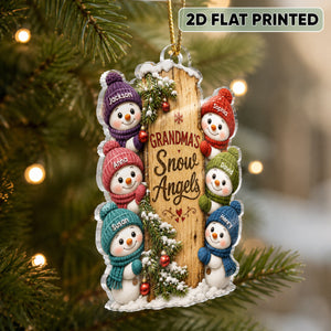 "Grandma's Snow Angels" – Personalized Acrylic Ornament | Christmas Gift For Grandma