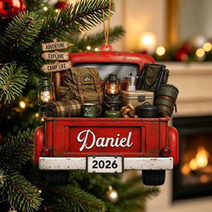 "Adventure Explore Camp Life" – Personalized Acrylic Hanging Ornament | Gift For Campers & Outdoor Lovers