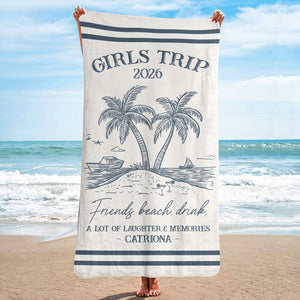 Girls Trip 2026 Gift – Personalized Beach Towel For Best Friends & Bachelorette Parties