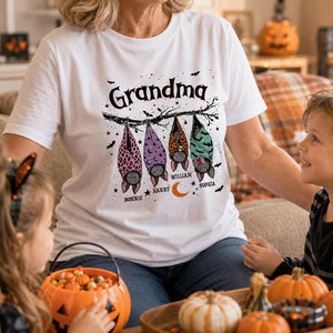 "Grandma's Little Bat Crew" – Personalized Halloween Shirt | Cute Gift For Grandma