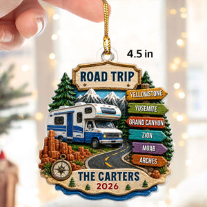 Personalized "Road Trip Adventure" Ornament – Vacation Gift For Couples & Families