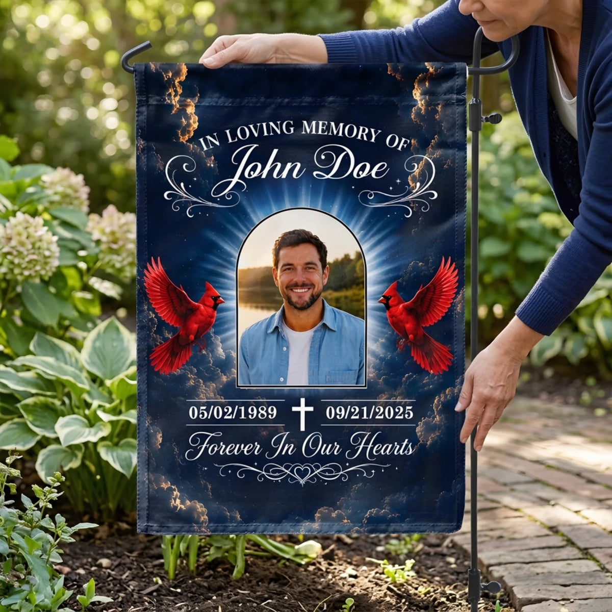 Personalized "Heaven Gained An Angel" Garden Flag – Memorial Gift For Loss Of Loved One