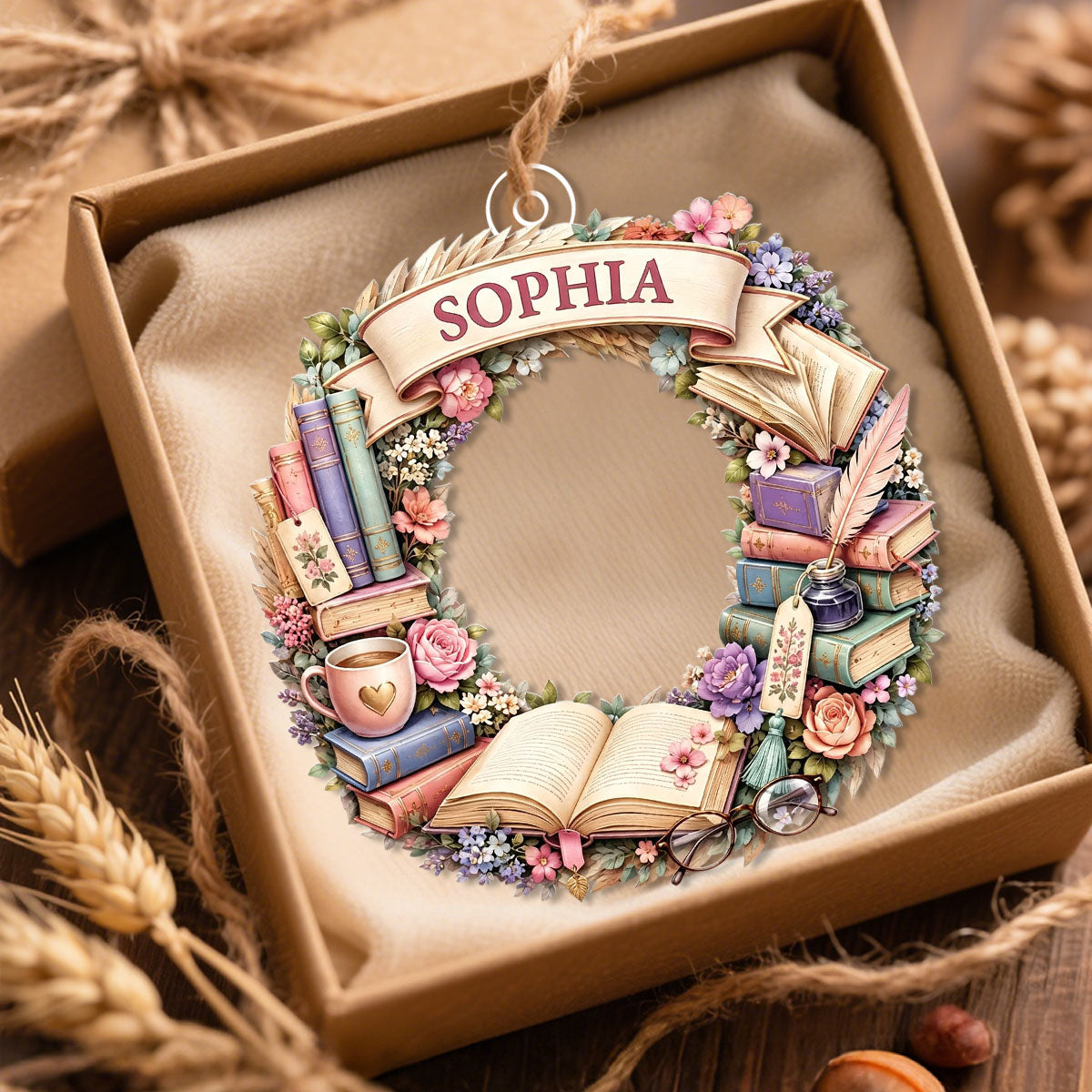 "Reading Is A Journey" – Personalized Christmas Acrylic Hanging Ornament | Gift For Book Lovers