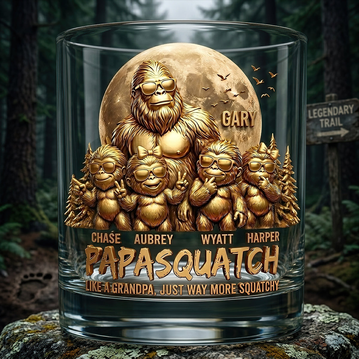 Personalized "King Of The Forest" Dad Whiskey Glass – Gift For Dad