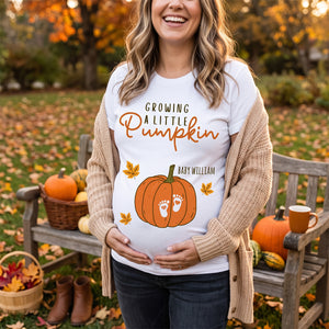 "Growing A Little Pumpkin" – Personalized T-Shirt | Gift For Wife & Daughter